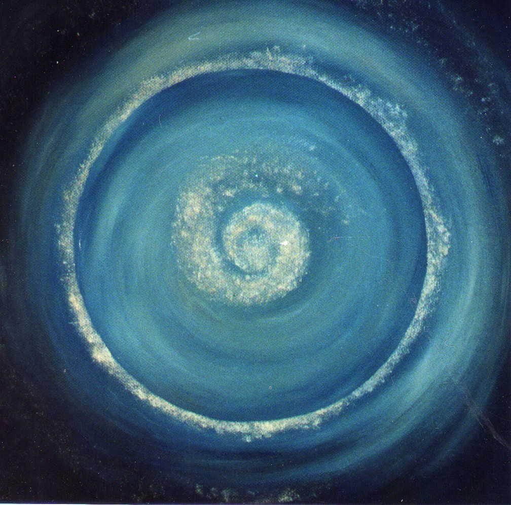 Painted blue spiral